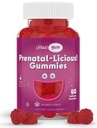 Maxi Health Damen Bio-Prenatal-Gummien - Kosher Cherry Flavored Pre Natal Gummy - Pränatale Vitamine für Frauen mit Folsäure und Eisen für Fetal-Entwicklung, 60 Zähler