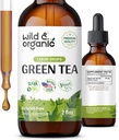 Wild & Organic Green Tea kivonat folyékony cseppek - Antioxidáns kiegészítés - Természetes zöld tea kiegészítők w / Camelia Sinensis - Vegan, Sugar & Alcohol- Free Tinkture - 2 fl oz