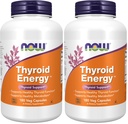NOW Foods Supplements, Thyroid Energy ™, Jód és Tyrosine Plus Selenium, Cink és réz, 180 Veg kapszula (2-es csomag)