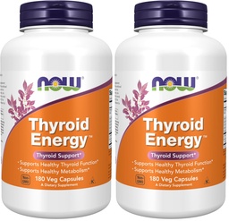 NOW Foods Supplements, Thyroid Energy ™, Jód és Tyrosine Plus Selenium, Cink és réz, 180 Veg kapszula (2-es csomag)