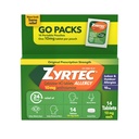 Zyrtec 24 Hour Allergy Relief Tablets, Antihistamin Innen & Außen Anti Allergy Medizin + Cetirizine HCl, Relief von Runny Nose, Niesen, & Itchy Augen, Single Packs, 14 x 1 ct Packets
