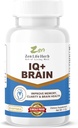 ZEN LIFE HERB IQ+ Gehirn - Koffeinfrei, klinisch getestet Fokus, Konzentration, Gedächtnis & Energie, Natürliche pflanzliche Nahrungsergänzung, keine Vitamine/Minerale/Mushroom/Sugar (30 Softgels)