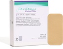 ConvaTec DuoDERM Extra vékony Control Gel Formula 2 "x4" Hydrocholoid Sterile Adhesive Dressing for Superficial Weunds, Low Friction, Rugalmas, Latex- Free, Waterproffed, Téglalap, Beige, 20ct Box