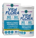 Vital Planet - Vital Flora Probiotics férfiaknak, 60 milliárd CFU, 60 Diverse Strains, 7 Organic Prebiotics, Men 's Daily Table Stable Probiotic for Immune Support, Gas Relief, Digestic Health 30 kapszula