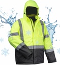 toolant 100% Vízálló biztonsági kabát férfiaknak, Hi Vis Refective Work Jackets, Construction Rain Coats for Cold Weather