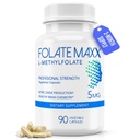 FolateMaxx L-Methylfolat 5mg, 90 Kapseln – Doctor Formulated Methyl Folate Supplement for Women & Men – High Potency 5-MTHF for Energy, Mood & Focus – Non-GMO, Gluten-Free (3-Monats-Versorgung)