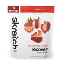 SKRATCH LABS Recover- Sport Drink Mix Mix 124; Teljes tejfehérje szénhidrátokkal, elektrolitok és probiotikumok 124; Post Workout Powder 124; Eper + Krém