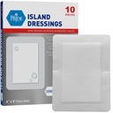 MED PRIDE Adhezive Island Dressing Large Gaze Pads for Weunds Sterile Absorbend Breathable Latex and Gumival Free Personally Packed (6 "x 8")