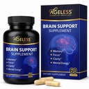Ageless Brain Ergänzungen für Gedächtnis und Fokus & Kognitive Verbesserung | Nootropic Brain Ergänzung für Männer & Frauen | Unterstützung Mental Clarity & Neuro Health | Einschließlich Vitamin B6, B12, 60 Kapseln