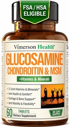 Glucosamine Chondroitin MSM kiegészítés - Fejlett közös kiegészítők férfiak és nők részére w / Glucosamine Sulfate 1000mg, Chondroitin Sulfate & MSM, B12 vitamin és több a közös egészségért - FSA támogatható