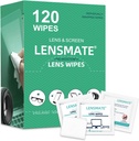 Lensmate 120 lencsetörlő szemüveghez, előnedvesített és egyedileg csomagolt szemüvegtörlőhöz, lencsetisztítóhoz, napszemüveghez, szemüveghez és kameralencséhez