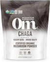 OM MUSHROOM SUPERFOOD Chaga Organic Mushroom Powder, 7.05 Unze Pouch, 100 Servierungen, US Grown, Sacred Antioxidants & Immune Support, Superfood Pilzergänzung