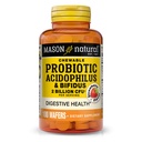 MASON NATURAL Probiotic Acidophilus Bifidusszal, 50 napos ellátás, az egészséges normál emésztés támogatása, eperízű, 100 rágható Wafer