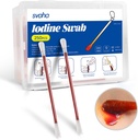 Svaha Povidon Jód Swabsticks - 250 Sticks Egyénileg csomagolva, jód oldat megjelent, amikor snapped, nincs kiszáradás out, tökéletes sebápolás, elsősegély készletek, utazás és kültéri használat