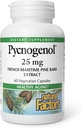 Természetes tényezők Pycnogenol 25 mg, Antioxidáns támogatás egészséges öregedés, 60 kapszula