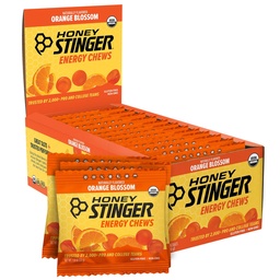 Honey Stinger Organic Orange Blossom Energy Chew, glutén mentes és koffein mentes, a testmozgás, futás és teljesítmény, Sportok táplálkozás otthon & edzőterem, Pre and Mid Edzés, 12 Pack, 21,6 Ounce