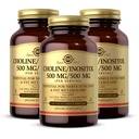 Solgar Choline / Inositol 500 mg / 500 mg, 100 növényi kapszula - Energia Metabolizmus, máj-egészség, esszenciális agy & idegi funkció - Non-GMO, Vegan, Gluten Free, Tejmentes, Kosher - 50 szerváció