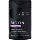 Sport Research® Biotin 10.000mcg mit Bio Kokosöl - Biotin (Vitamin B7) für gesunde Haut- und Haarunterstützung* - für Damen und Herren - Vegan, Non-GMO, Gluten & Soy-Free - 120 Veggie Softgels