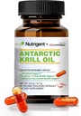 Antarktisz Krill olaj 350 mg, folyékony töltött szerves kapszula, Omega3 EPA, DHA, asztaxantin és foszfolipidek kiegészítés, Support Heart, Brain & Joint Health, Nincs halas utóíz, 30 gróf