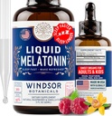 Folyékony melatonin felnőtteknek és gyerekeknek 6 évvel ezelőtt - 3 mg melatonin cseppentő Extra Erő Folyékony Alvászavar - Gyors abszorbció, Málna Vanilla Flavor Melatonina - 2oz, 2 hónapos ellátás, Készült USA