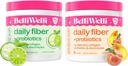 Napi fiber kiegészítés köteg kollagén, probiotikumok, elektrolitok és hidratáló támogatás - Uborka Lime Menta & Barack mangó ízesítők - Promotes Digestive, Skin Health, Gut Balance - 32 szerváció