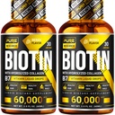 PURE RESEARCH Biotin & Collagen 60,000mps Haj Növekedés folyadék cseppek, Támogatások: Erős köröm, Fényes bőr, Egészséges haj növekedés, több abszorpció, mint kapszula és tabletta (4Fl Oz)