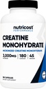 Nutricost Creatine Monohidrát 3000 mg, 180 kapszula (750 mg kapszulánként) - Gluten mentes, nem GMO