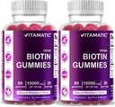 Vitamatic Biotin Gumies 10.000 µg a erősebb haj, bőr és körmök - 60 Vegan Gumies - is úgynevezett B7-vitamin (2 palackok)