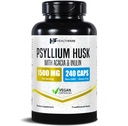 Healthfare Psyllium Husk Fiber 1500mg | 240 Vegan Kapseln | Extra Strength Fiber Supplement | Unterstützt Verdauungsgesundheit | Non-GMO, Gluten-Free | Made in USA