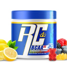Ronnie Coleman BCAA XS Powder with EAA, Elágazó lánc Amino Acids Post Workout Izom Recovery, Sugar Free Hydration Drink for Women and Men, Lemonbeary Gumies, 30 Servings