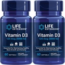 Élethosszabbítás D3-vitamin 125 Mcg (5000 Iu) - Promotes Bone Health, Brain Health and Immune Function - Non-GMO - Gluten- Free - Two Pack - 2 x 60 Softgels