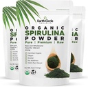Earth Circle Organics Spirulina Powder, Kosher, Raw and Non-Irradiated W.A.124; Pure Vegan Protein W.A.124; Premium Superfood, High in Amino Acids and Antioxidants - 4 Ounce (3 csomag)