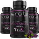 (3 csomag) Nyersélelmiszer C-vitamin Természetes immuntámogatás bogyók, Prémium antioxidánsok, Bioflavonoidok és polifenolok, 180 Vegán kapszula