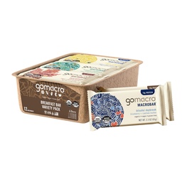 GoMacro Macrobar Organic Vegan Protein Bárok, Reggeli Variety Pack, 12 Számol