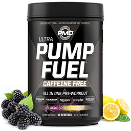 PMD Sports Pump Fuel Ultra koffein Free - Premium Pre Workout Powder & Muscle Pump, nagyobb fókusz, Endurance & Recovery, Premium Creatine, Arginine & Beta Alanine - BlackBerry Lemonade (30 szerváció)