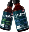 E2H: Folyékony klorofill és természetes fekete ribizli (E124; Vegán, Non-GMO - 2 Fl Oz Each (4 Fl Oz Total) - Bundle