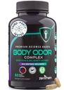 Zenmen Natural Body Dezodorizing Supplement - Body Odor Eliminator Pills - Belső dezodor a fegyverek, Intimate Areas, és Privát alkatrészek számára - 60 Vegan kapszula. Made in The USA