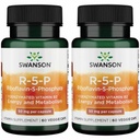Swanson R- 5- P (Riboflavin- 5- Foszfát) - B2- vitamin kiegészítés Energia, Metabolizmus és Vízió Egészség - Természeti Wellness Forma - (60 kapszula) (2 csomag)