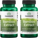 Swanson Bamboo kivonat - Természetes haj, bőr és köröm kiegészítés - 70% szilika tartalom támogatása Collagen Formation & Bone Growth - (60 Veggie kapszula, 300 mg Minden) (2 csomag)