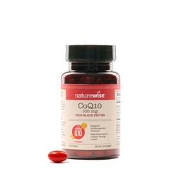 NatureWise CoQ10 100 mg + Black Pepper Softgels - High Absorption Coenzim Q10 + Black Pepper - Antioxidant for Heart Health + Cellular Energy - Vegan, Non-GMO, Gluten- Free - 90 Count [90- napos ellátás]