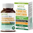 Kurkuma kiegészítés Hrx- Immunkiegészítés, Metabolizmus Booster Közös támogató kiegészítés kurkuma, Boswellia, Curcuma & Black Pepper kivonat - 60 kapszula