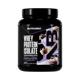 NutraBio 100% savófehérje izolátum fehérje por, 25 g fehérje teljes aminosav profilval, nem-GMO, Soy & Gluten Free, Alacsony szénhidrát, alacsony kalóriatartalmú savófehérje fehérje por, Blueberry Muffin, 2 Lb