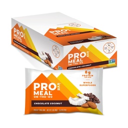 PROBAR - MEAL bár, csokoládé kókusz, nem-GMO, gluténmentes, egészséges, plant- alapú, teljes értékű élelmiszer összetevők, természetes energia (12 gróf)