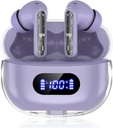 Purple Wireless Fülhallgató P1 PRO, Fülhallgató Vezeték nélküli Bluetooth fejhallgató Clear Call Mics fül Buds, Kényelmes Fit, IPX7 Vízálló hosszú akkumulátor élet, 30H Playtime for Sports Workout