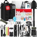 Túlélési készlet, 250Pcs túlélési felszerelés elsősegély készlet Molle rendszer kompatibilis táska és sürgősségi sátor, Sürgősségi készlet földrengés, szabadtéri kaland, túrázás, vadászat, ajándékok a férfiak számára