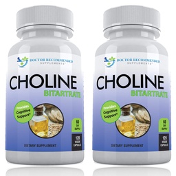 Premium kolin - 500 mg - 120 Veggie kapszula - Kognitív egészség, memória és több - 2 csomag