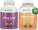 Tisztán Holisztikus Olive Levélkivonat 750mg + C-vitamin 1000mg 2 szakasz Release Bundle - 485 Vegan kapszula - Készült az USA-ban