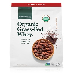 Természetes Force Whey fehérje por - csokoládé, 5 font - Fű Fed Organic, Tiszta, Keto & Paleo Friendly, Alacsony Carb, Kosher, Nem GMO - Családi méret A2 fehérje