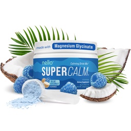 Nello Supersolid Powdered Drink Mix, Blue Coconut, L Theanine, Ksm- 66 Ashwagandha, Magnézium Glycinate, D-vitamin 3, kiegészítők relaxációs & Fókusz, No Sugar, Nem GMO, On The Go, 30 Srvgs