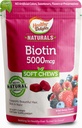 Egészséges ételek Naturals, Biotin Soft Chews, Támogatja Lustrous Hair, Fényes bőr és erős körmök, finom Wild Berry Flavor, 30 gróf